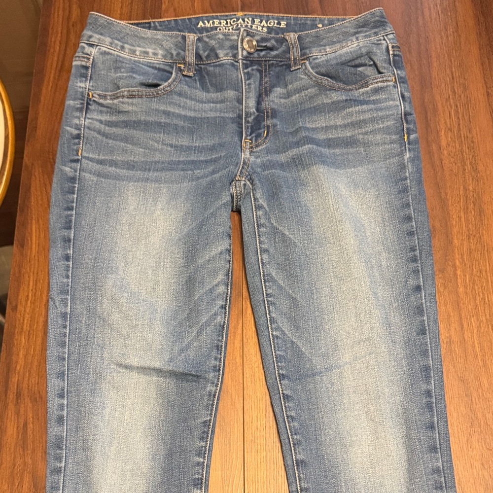 American Eagle Outfitters Women's Light Blue Skinny Jeans